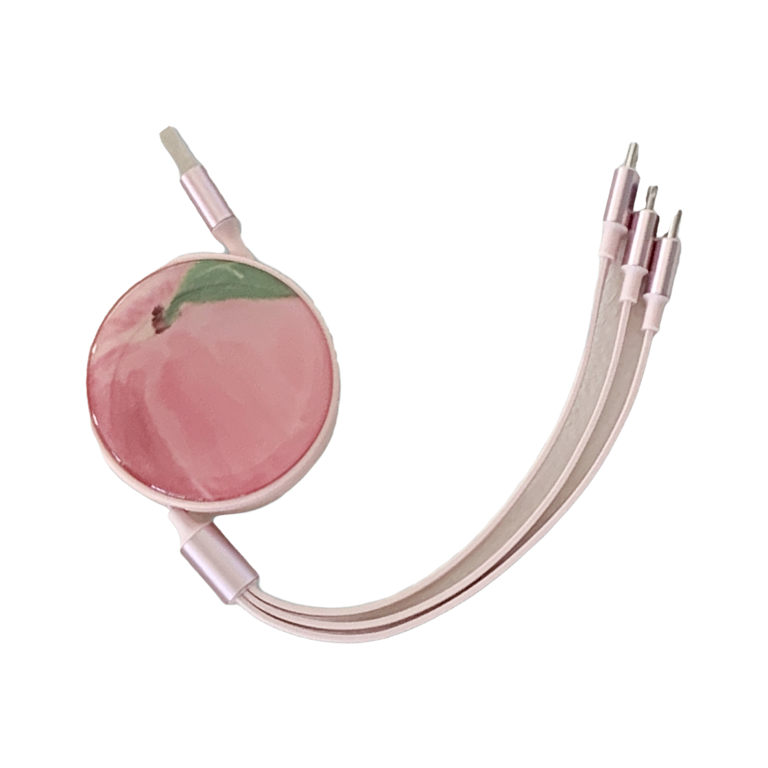 올리베 3 in 1 스마트 충전 캐이블 (복숭아)(OLIVET 3 in 1 smart reel charge cable fruits (water melon))