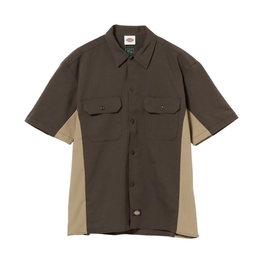 빔즈 골프 x 디키즈 투톤 골프 워크 셔츠 브라운(Beams Golf x Dickies Two-Tone Golf Work Shirt Brown)