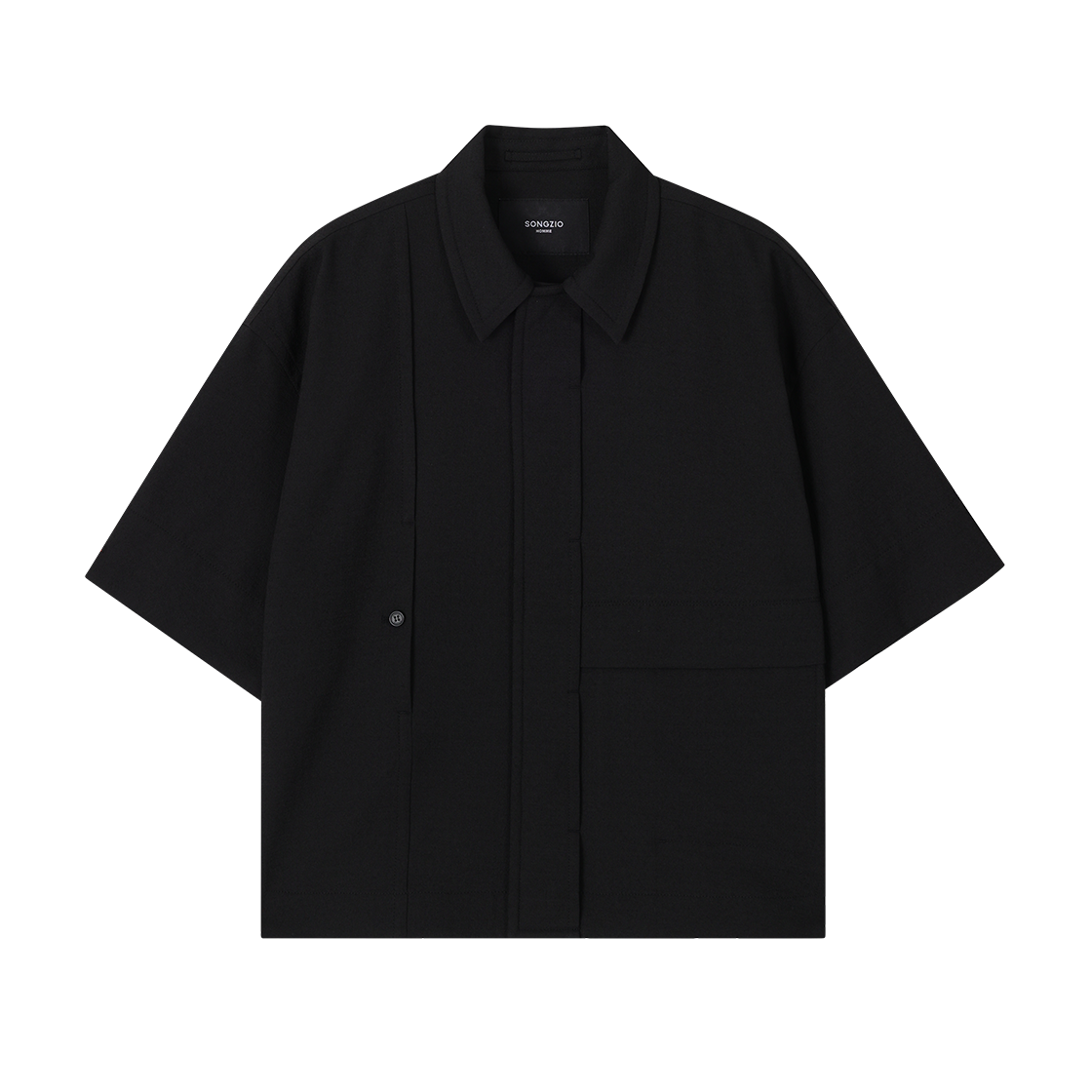 송지오 옴므 시그니처 크롭 하프 점퍼 블랙(SONGZIO HOMME Signature Crop Half Jumper Black) - 1