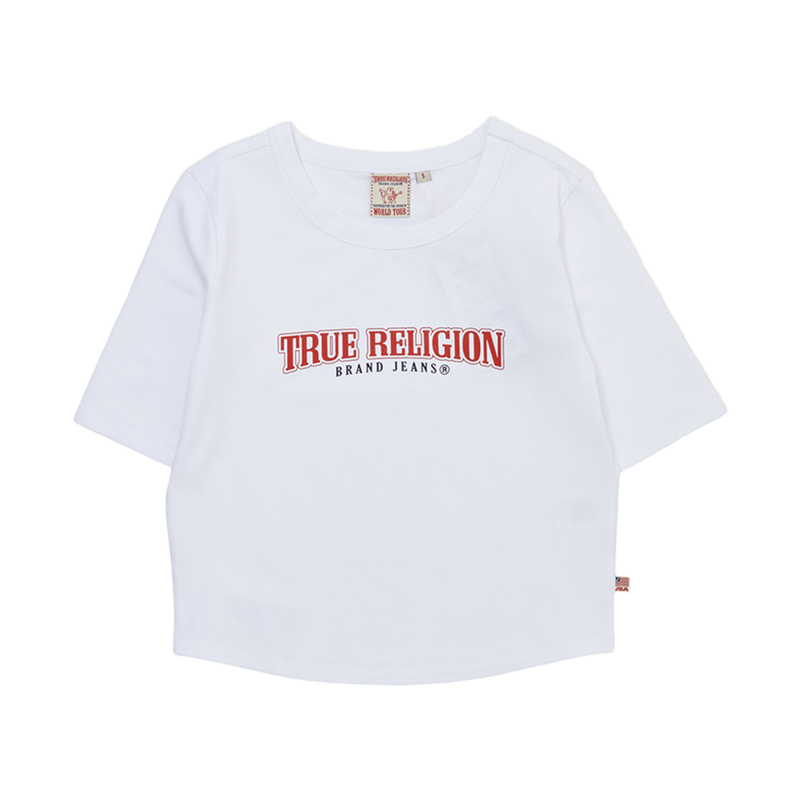 트루릴리젼 TR 로고 크롭 티셔츠 블랙(True Religion TR Logo Crop T-Shirt_White)