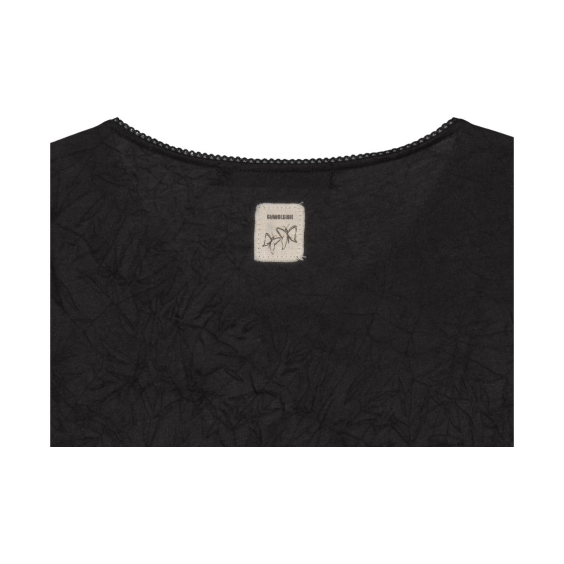 구월십일 레이스 펌프 캡 반팔 티셔츠 블랙(GUWOLSIBIL Lace Pump Cap Sleeve Top Black) - 4