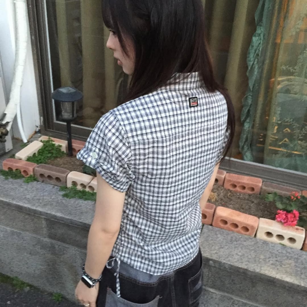 SPORT CHAMBER SC Square Check Roll-up Shirt WHITE 착용 스타일 - 5
