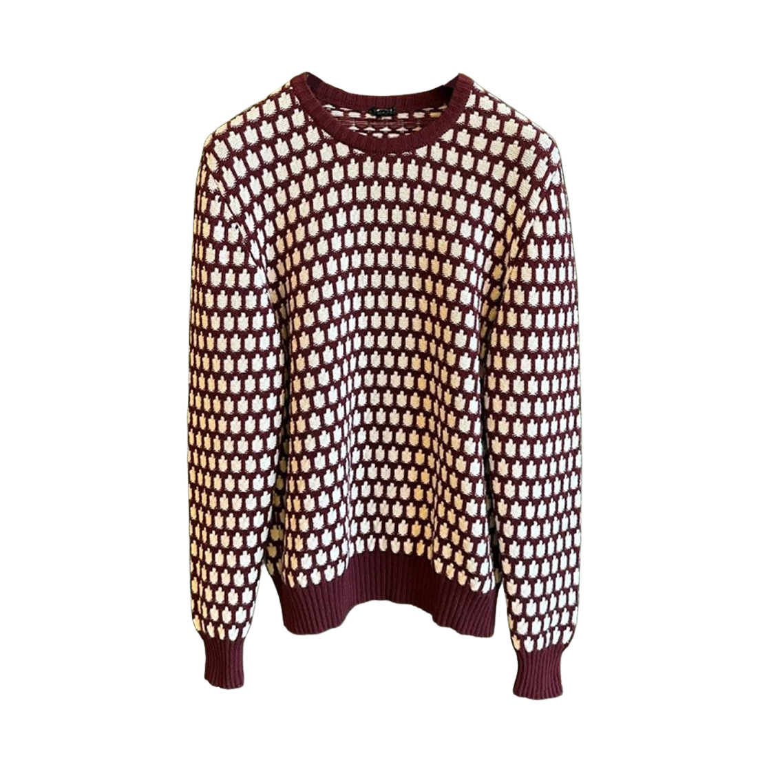 UK1310W22V147001 Kiton Turtle Pattern Knit Sweater Burgundy