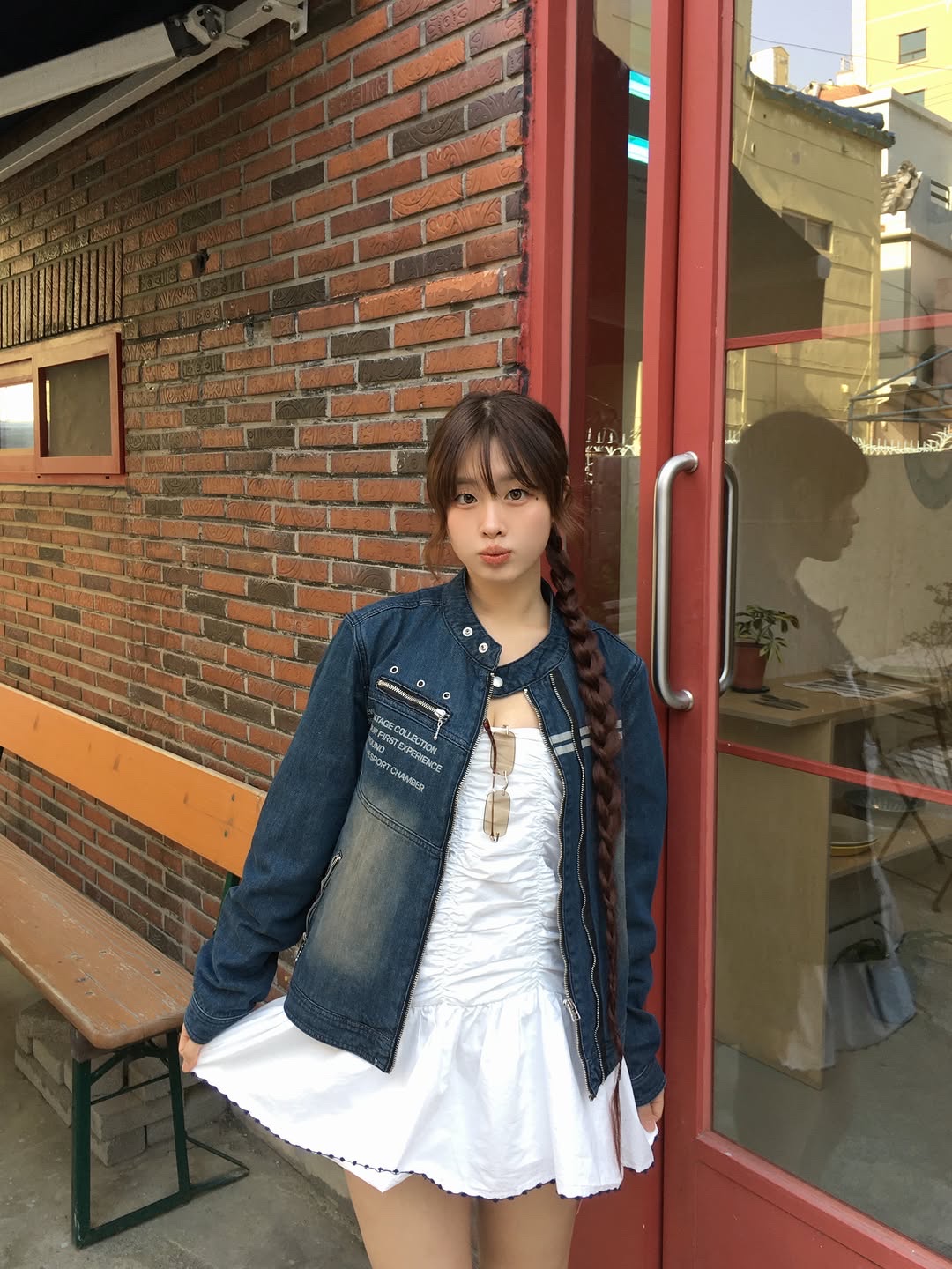 SPORT CHAMBER SC Denim Biker Jacket INDIGO 착용 스타일 - 9