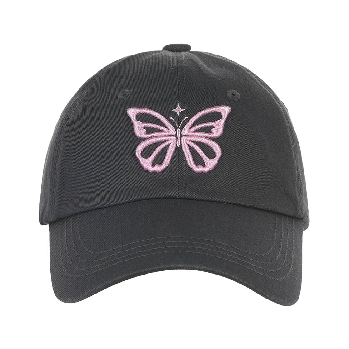 N_SS NICK&NICOLE Vintage Butterfly Blink Ball Cap Charcoal