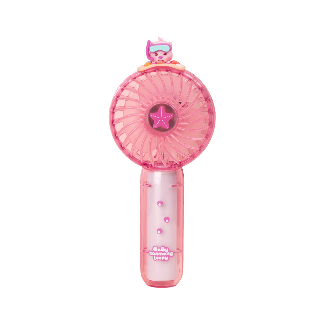 로이체 베이비 잔망루피 충전식 휴대용 투명 핸디팬 선풍기(Royche Baby Zanmang Loopy Rechargeable Portable Transparent Handy Fan)