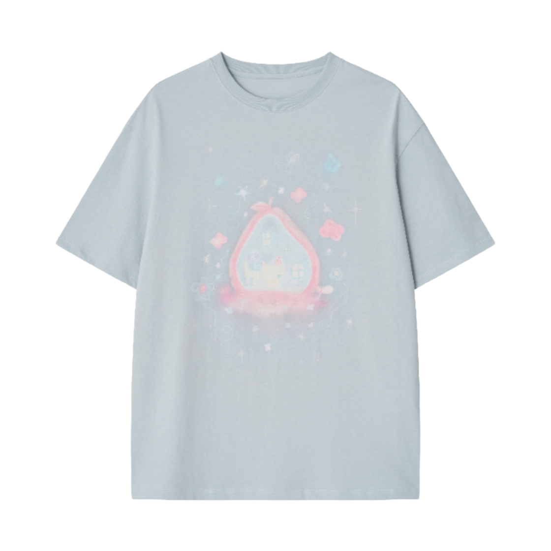 썬릿 플룻 하우스 오버핏 티 라이트블루(SUNLIT Fruit House Over Fit Tee Light Blue)