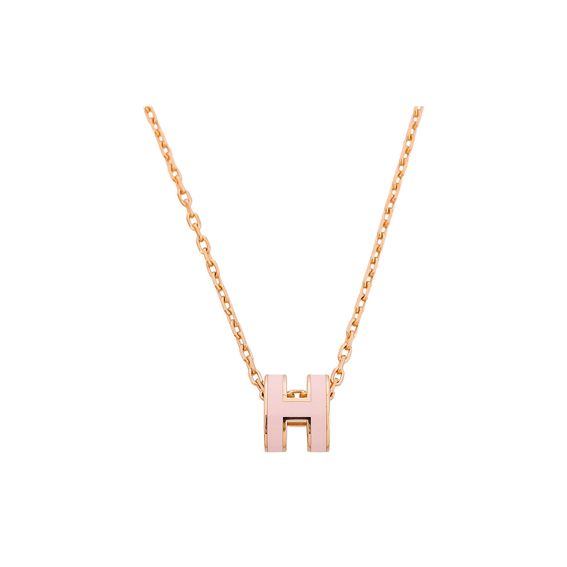 ITB6JH6C3ULE Hermes Petit Pasha Necklace in Rose Dragee Rose Gold (6HA0395)