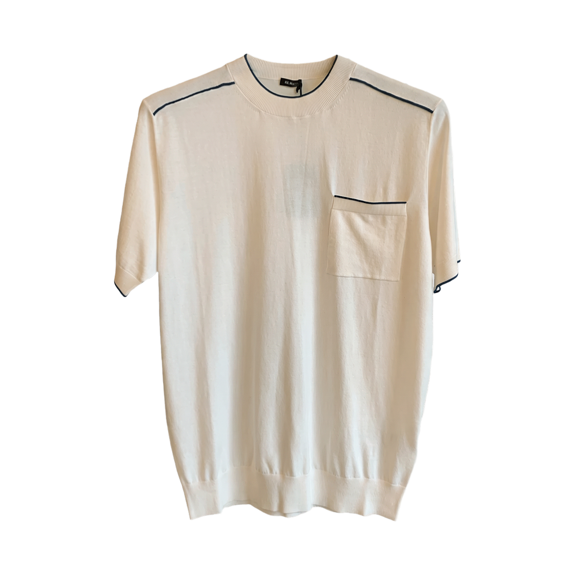 UMK064304 Kiton Stitch Knit Roundneck Short Sleeve T-Shirt White