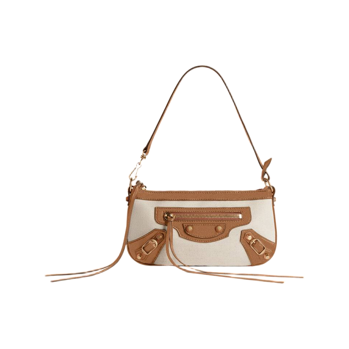 8639602ACO59226 Balenciaga Le City Pouch On Strap Beige Camel