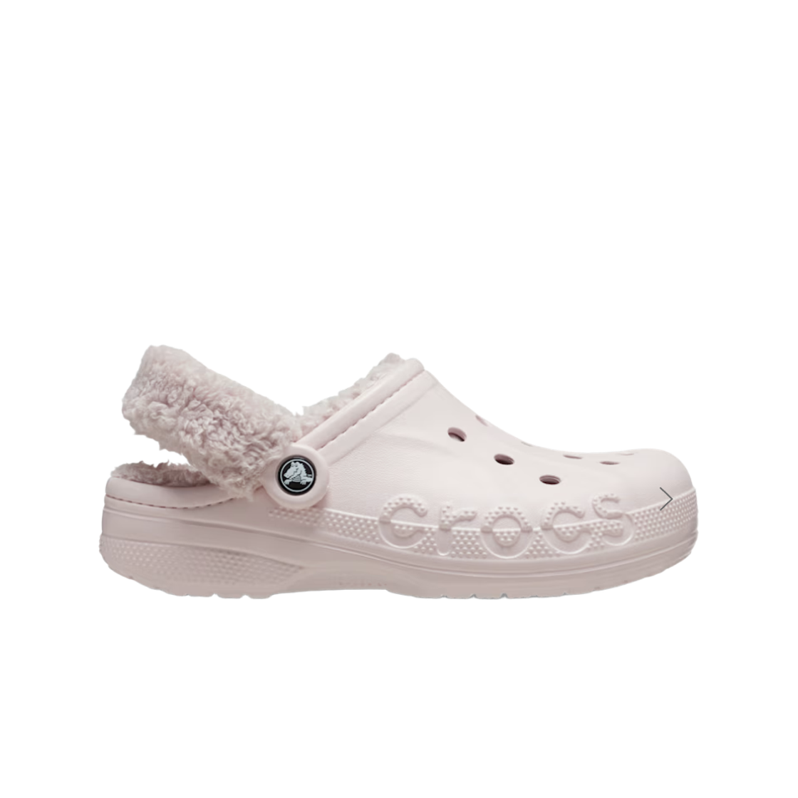 206633-6PI Crocs Baya Lined Fuzz-Strap Clog Barely Pink