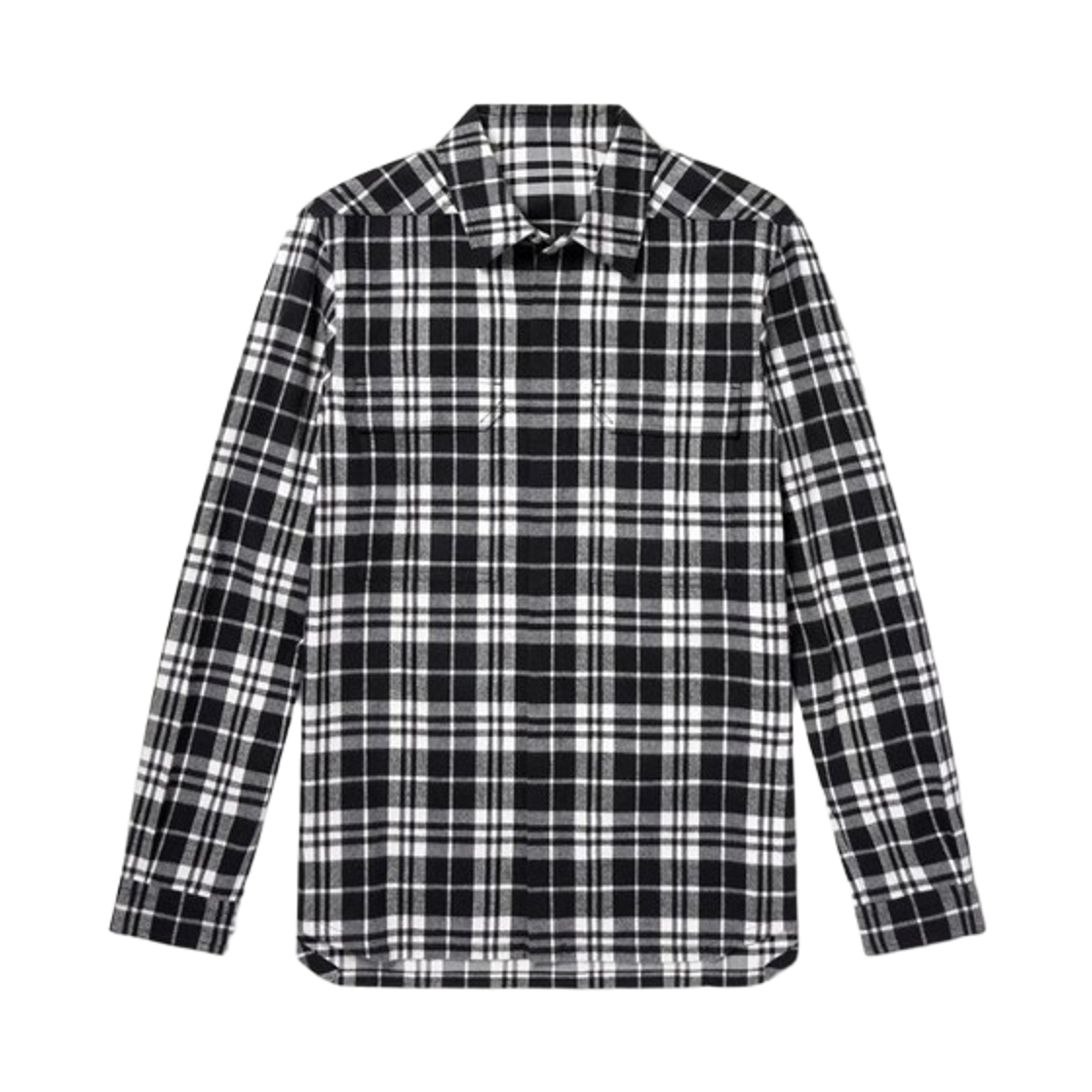 릭 오웬스 플레이드 플란넬 템플 아우터셔츠 블랙 플레이드(Rick Owens Plaid Flannel Temple Outershirt Black Plaid) - 1