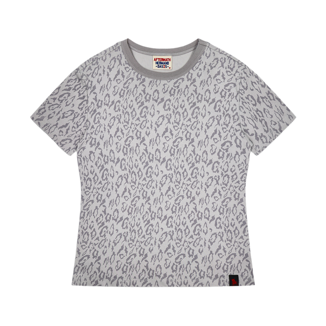 애프터매스 여성 레오파드 반팔 티셔츠 그레이(Aftermath Atm W Leopard Tee Grey)