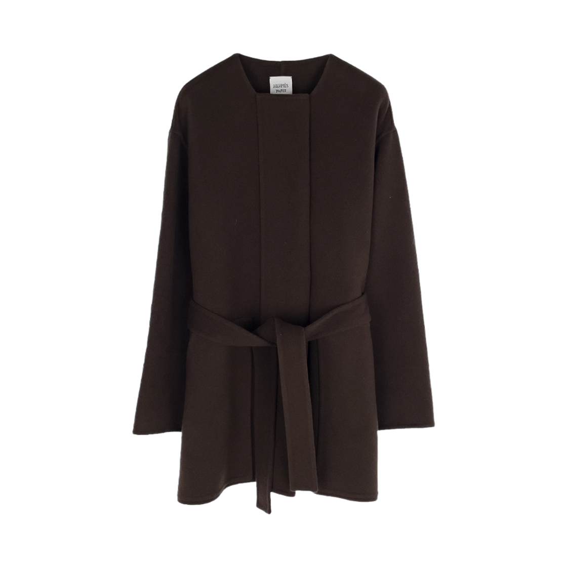 에르메스 멘투 인스퍼레이션 베이비 캐시미어 로브 코트 38 브룬퓨메 (6HA0419)(Hermes Mentu Inspiration Baby Cashmere Robe Coat Brun Fume)