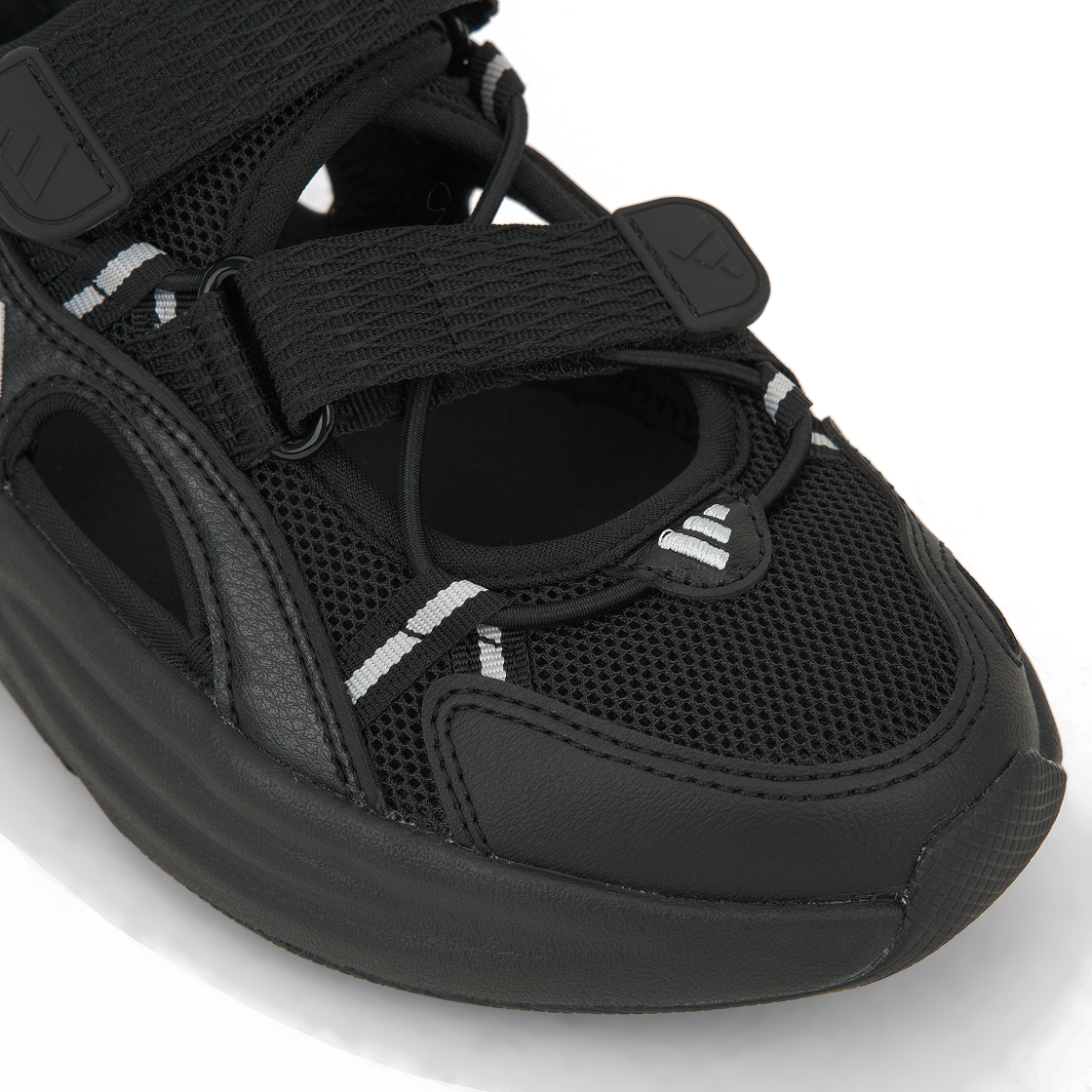(W) 아디다스 오즈웨이브 샌들 코어 블랙 실버 메탈릭((W) Adidas Ozwave Sandal Core Black Silver Metallic) - 7