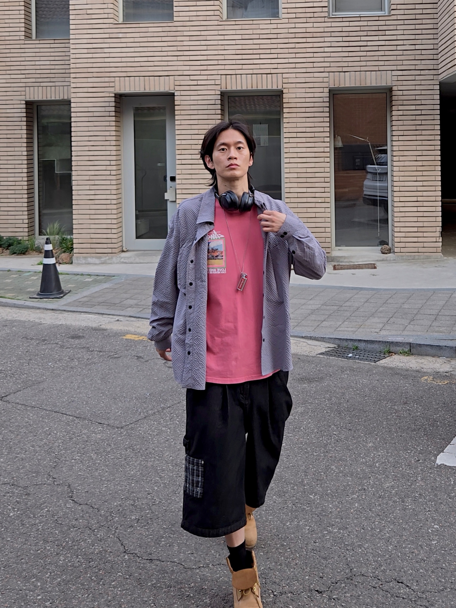 Timberland Premium 6 inch Waterproof Boot Wheat Nubuck - Wide, Supreme Metal Lighter Holster - 19SS 착용 스타일 - 1