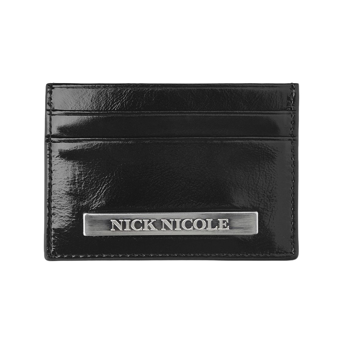 닉앤니콜 메탈 레더 소프트 카드 월렛 블랙(NICK&NICOLE Metal Leather Soft Card Wallet Black)