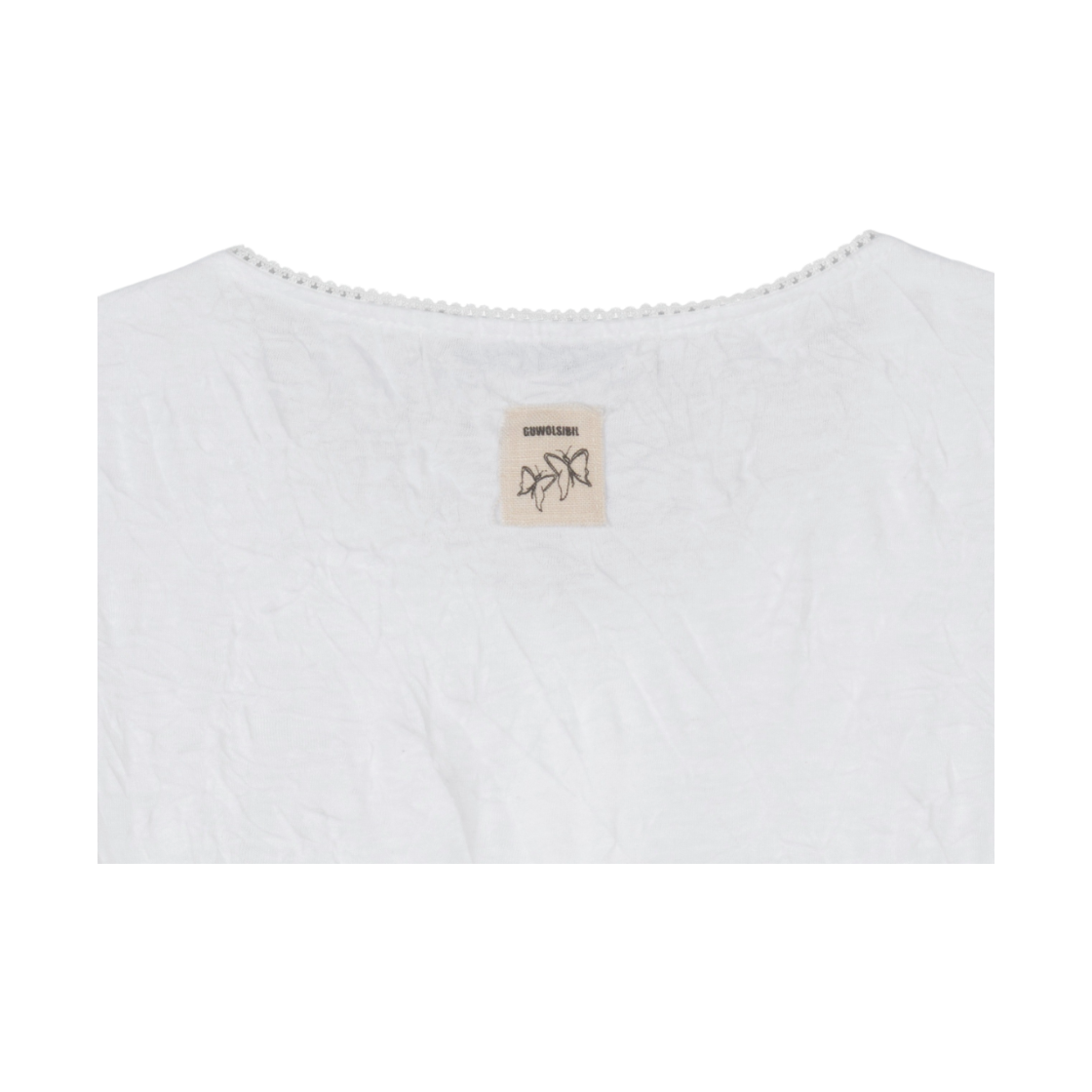 구월십일 레이스 펌프 캡 반팔 티셔츠 화이트(GUWOLSIBIL Lace Pump Cap Sleeve Top White) - 4