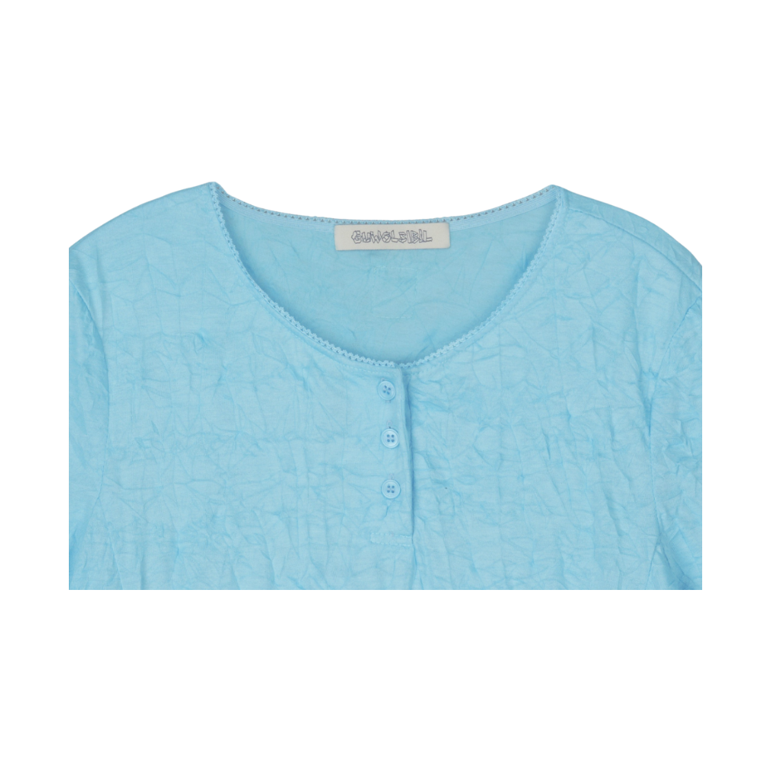 구월십일 레이스 펌프 캡 반팔 티셔츠 스카이블루(GUWOLSIBIL Lace Pump Cap Sleeve Top Skyblue) - 3