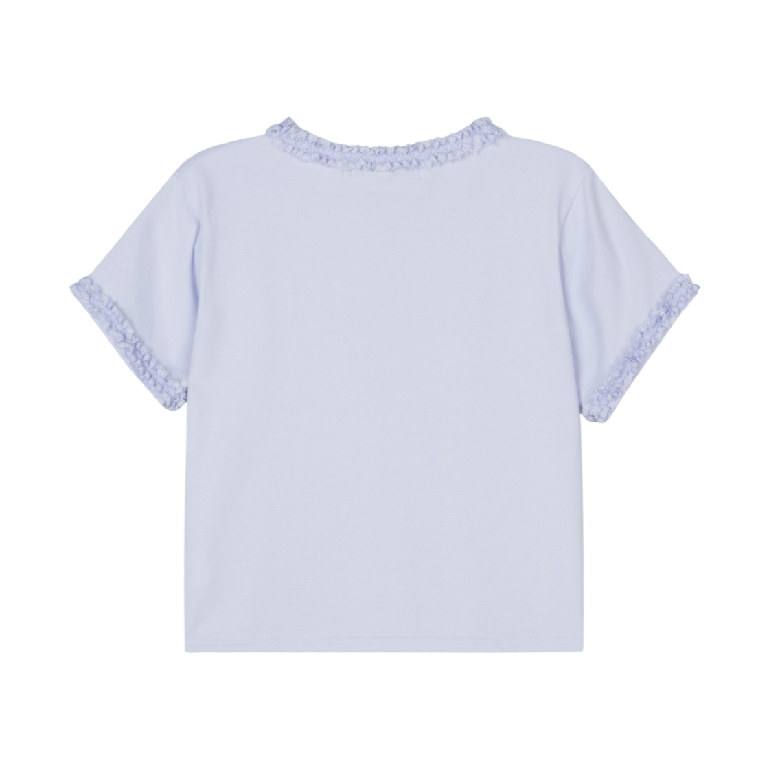 구월십일 레이스 세미 크롭 반팔 티셔츠 라벤더(GUWOLSIBIL Lace Semi Crop Top Lavender) - 2