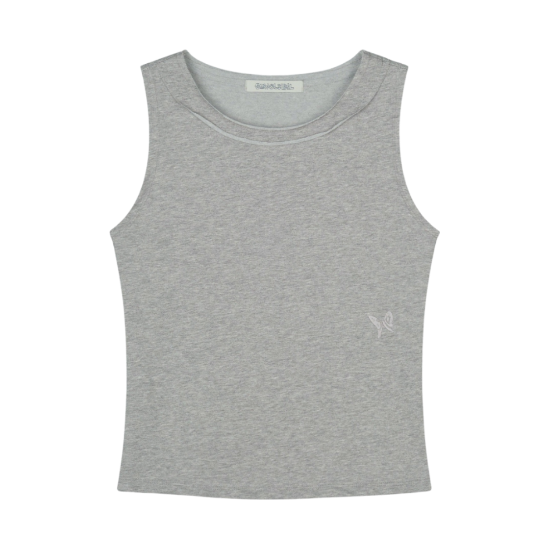 구월십일 네크 컷 엣지 슬리브리스 그레이(GUWOLSIBIL Neck Cut Edge Sleeveless Grey)