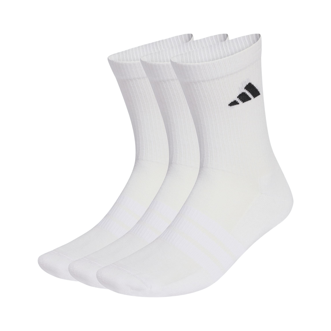 아디다스 쿠션 스포츠웨어 크루 삭스 화이트 블랙 (3개입)(Adidas Cushioned Sportswear Crew Socks White Black (3 Pack))