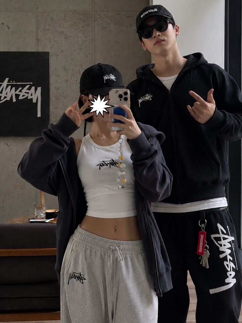 Stussy Washed Basic Stussy Cap Black, Ader Error Twin Heart Griptok Z-Blue 착용 스타일
