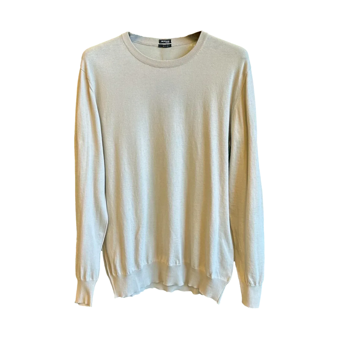 UMKXX31120S Kiton Crewneck Cotton Sweater Beige