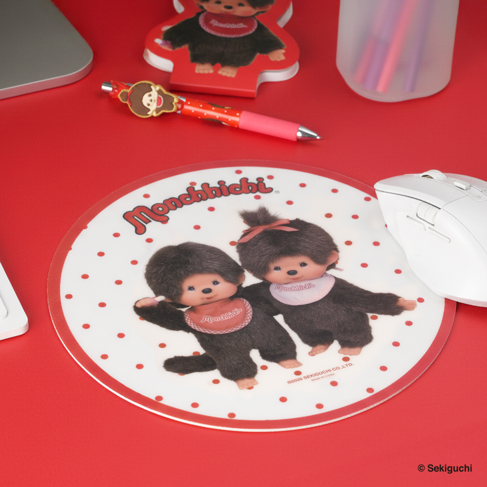 로이체 몬치치 PVC 원형 미끄럼방지 데스크 마우스패드(Royche Monchhichi PVC Round Anti-Slip Desk Mouse Pad) - 2