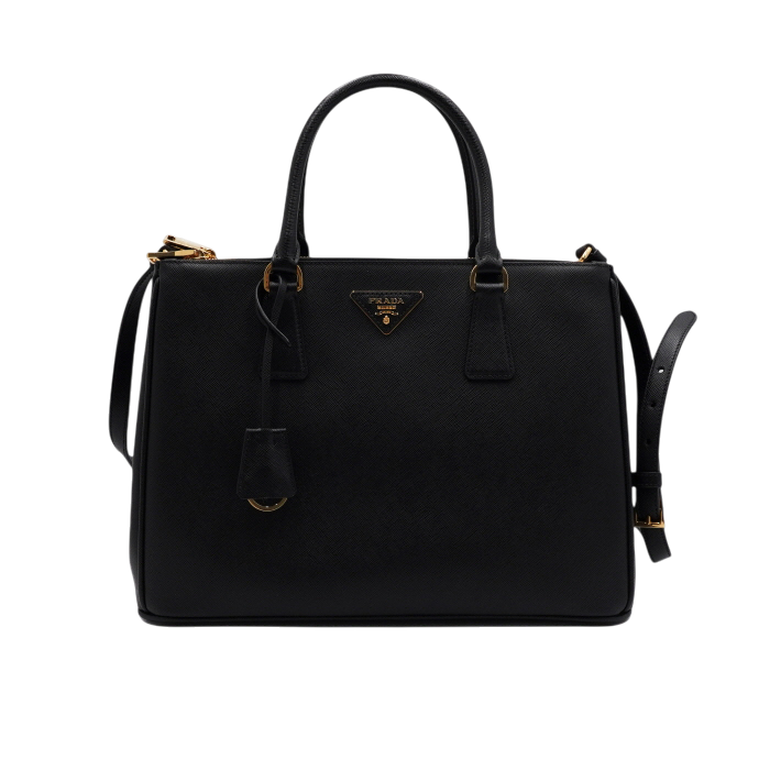 프라다 1BA274 블랙 갤러리아 사피아노럭스 금장로고 더블지퍼 토트백 겸 숄더백aa63770(Prada Black Galleria Saffiano Lux Double-Zip Tote & Shoulder Bag Gold Logo)