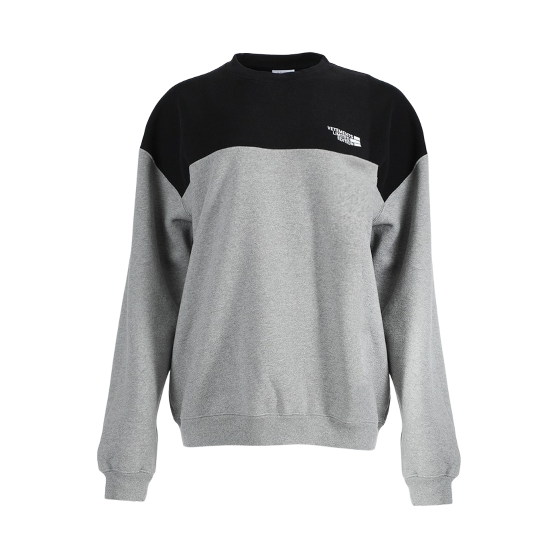 베트멍 리미티드 에디션 투톤 로고 스웨트셔츠 그레이 블랙(Vetements Limited Edition Two-Tone Logo Sweatshirt Grey Black)