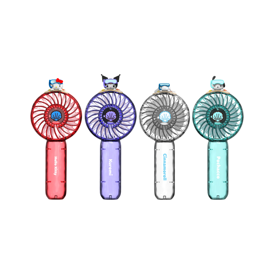 로이체 산리오 캐릭터즈 충전식 투명 핸디팬 휴대용 선풍기(Royche Sanrio Characters Rechargeable Transparent Handy Fan (Portable Fan))