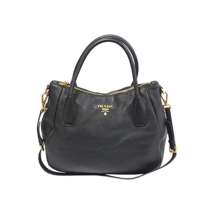프라다 BR4992 블랙 비텔로 다이노 레터링 로고 2WAY(Prada BR4992 Black Vitello Daino Logo 2-Way Bag)