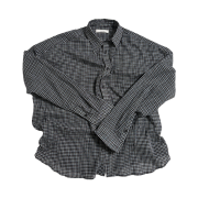 Nonnod Flexible Sheer Check Shirt Black