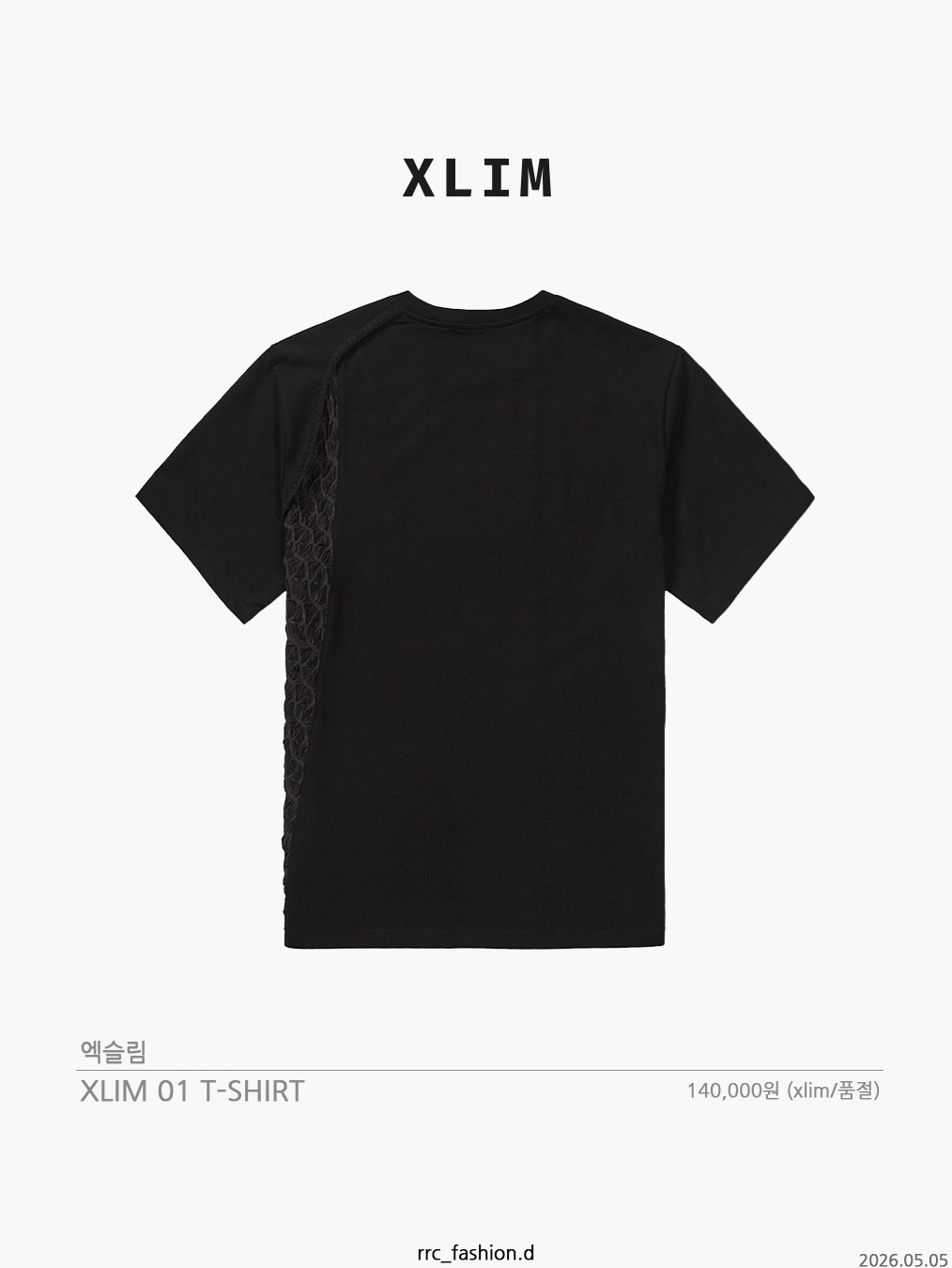 NOMANUAL W.B T-shirt Black, Riomeu Unbalance Incision Short Sleeve Chacoal 착용 스타일 - 8