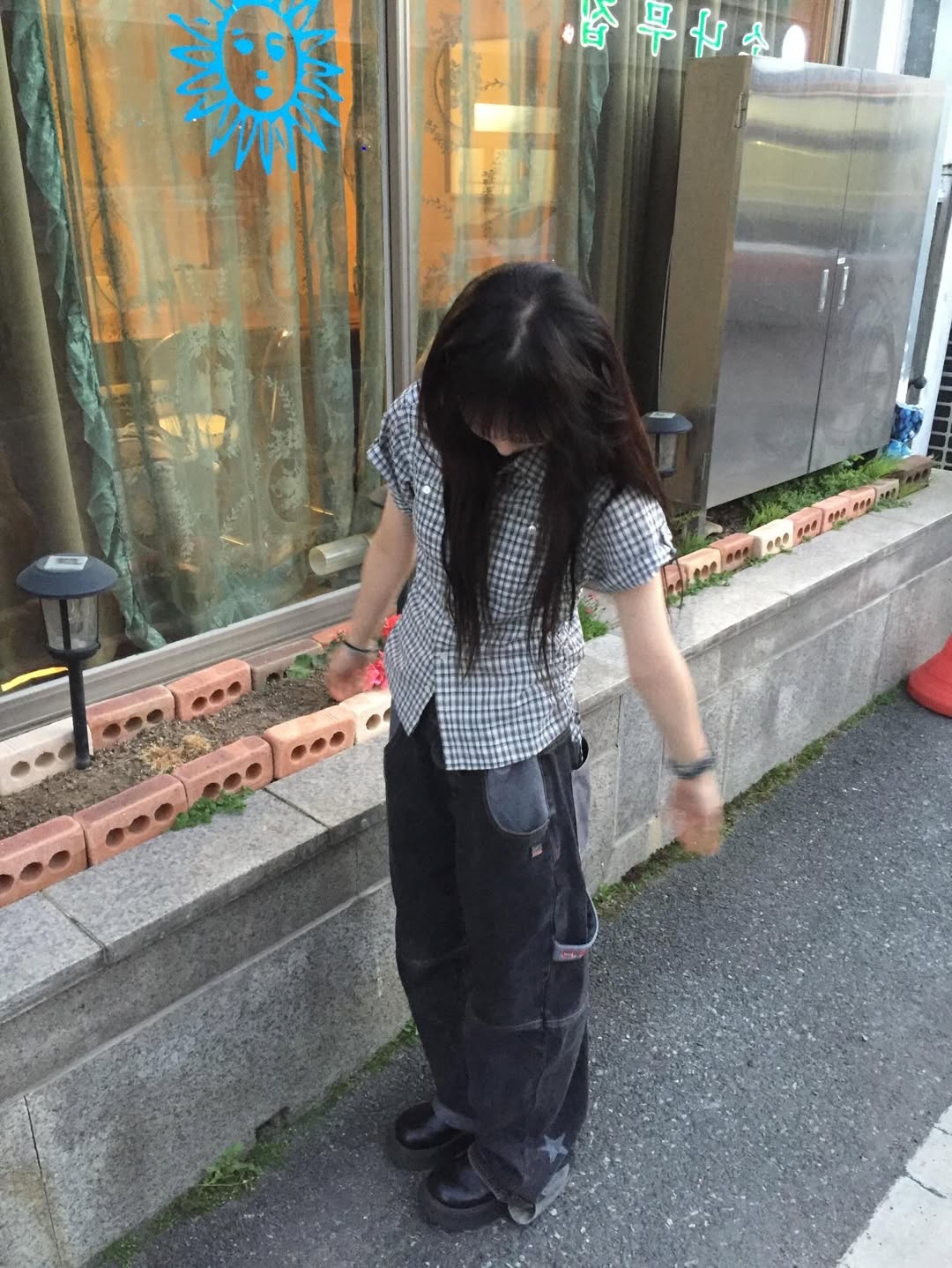 SPORT CHAMBER SC Star Carpenter Denim Pants BLACK 착용 스타일 - 1