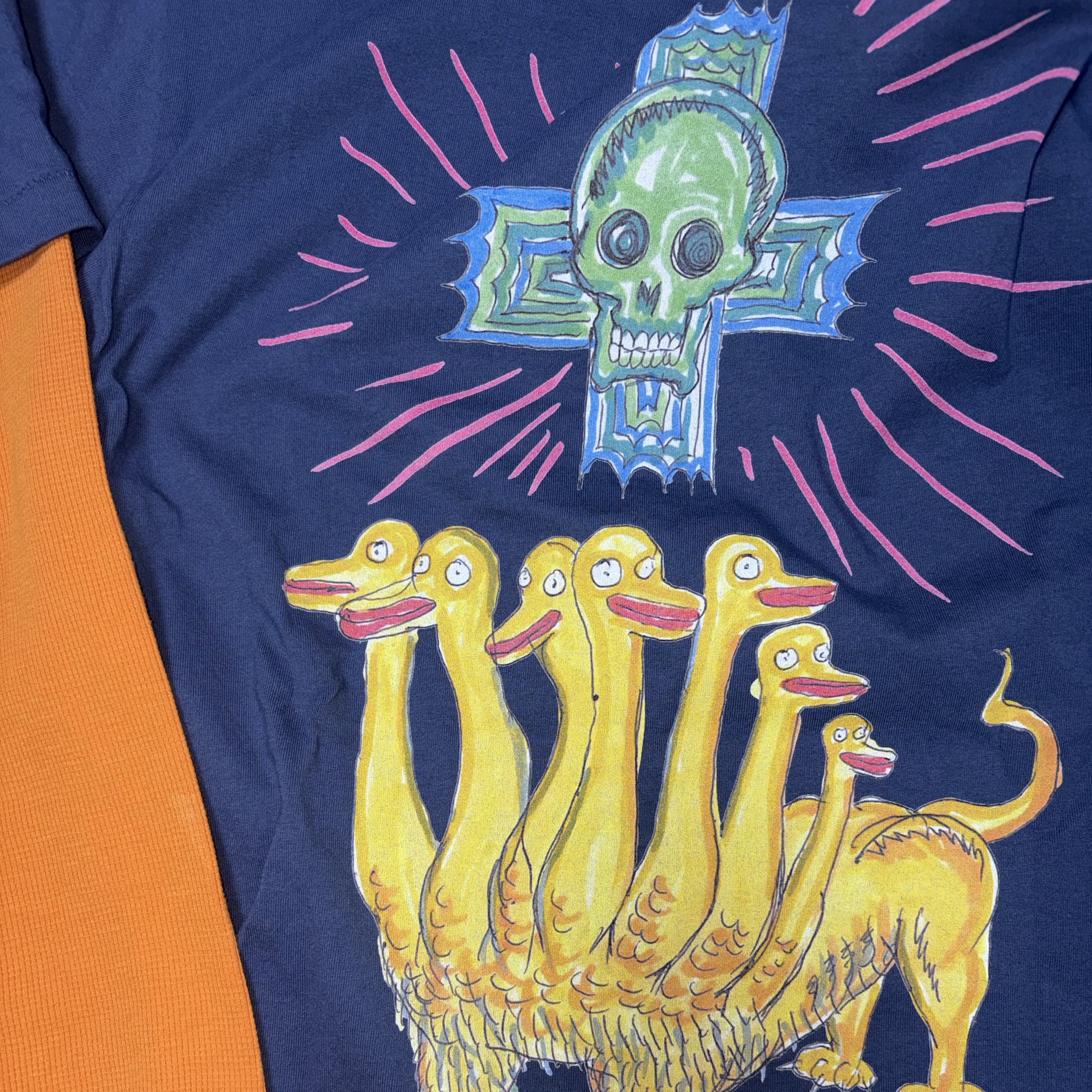 Thisisneverthat x Daniel Johnston Layered L/S T-Shirt Warm Blue 착용 스타일