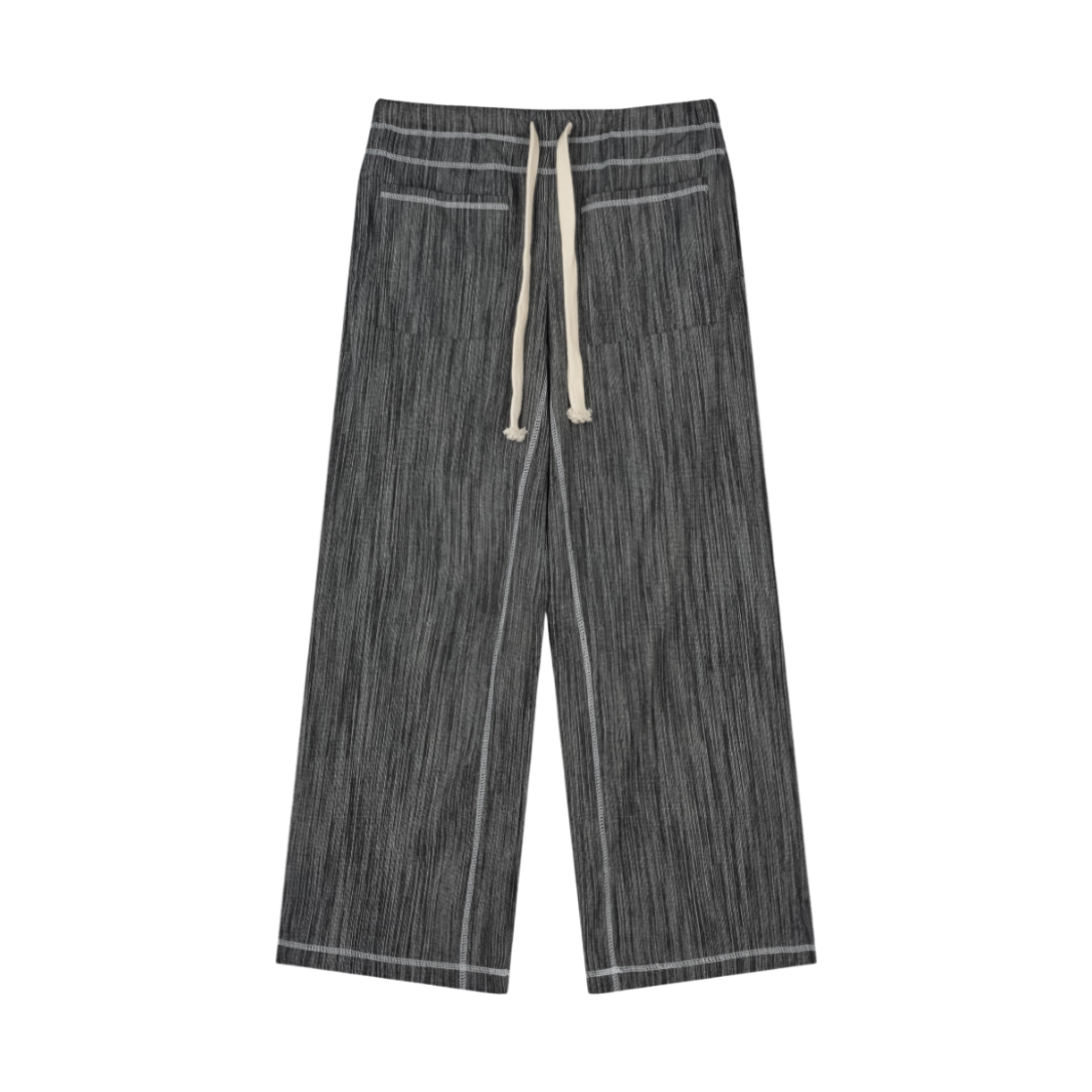 260407040415301 GUWOLSIBIL Stripe Stitch Wide Pants Black