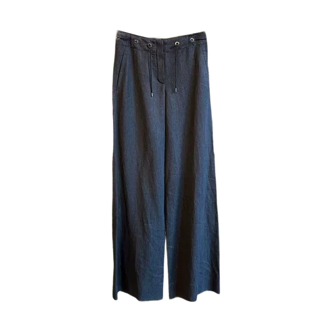 (W) 로로 피아나 리넨 와이드 팬츠 네이비((W) Loro Piana Linen Wide Pants Navy)
