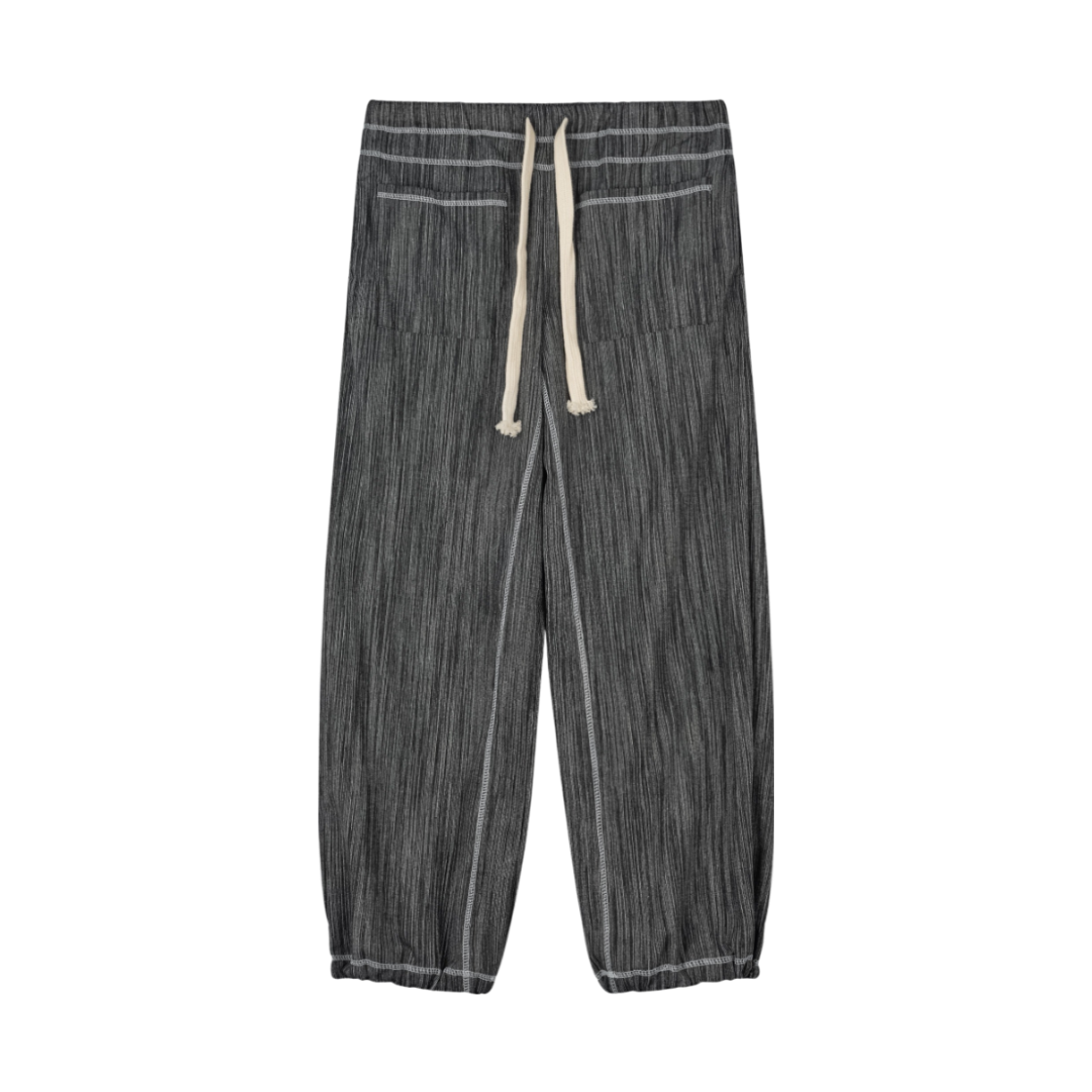 구월십일 스트라이프 스티치 와이드 팬츠 블랙(GUWOLSIBIL Stripe Stitch Wide Pants Black) - 2