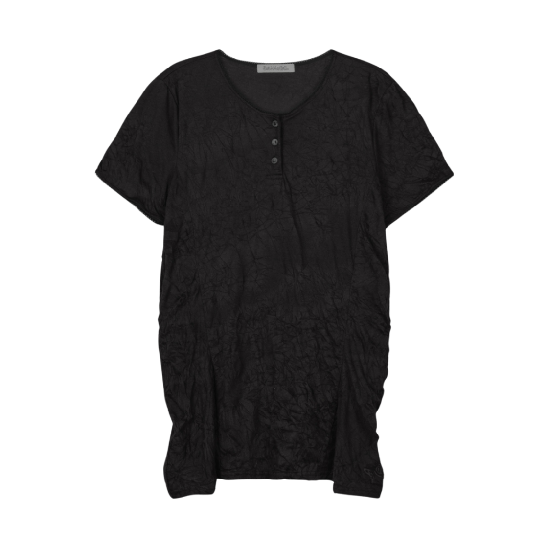 구월십일 레이스 펌프 캡 반팔 티셔츠 블랙(GUWOLSIBIL Lace Pump Cap Sleeve Top Black)