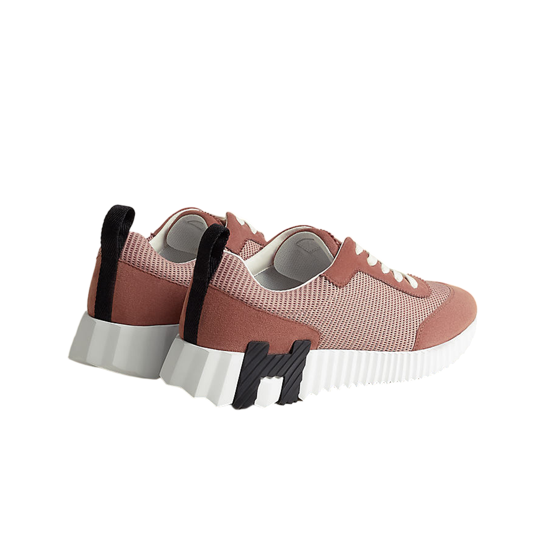 (W) 에르메스 바운싱 스니커즈 텍스쳐드 메쉬 스웨이드 고트스킨 & 로즈 앤티크((W) Hermes Bouncing Sneaker Textured Mesh Suede Goatskin & Rose Antique) - 3