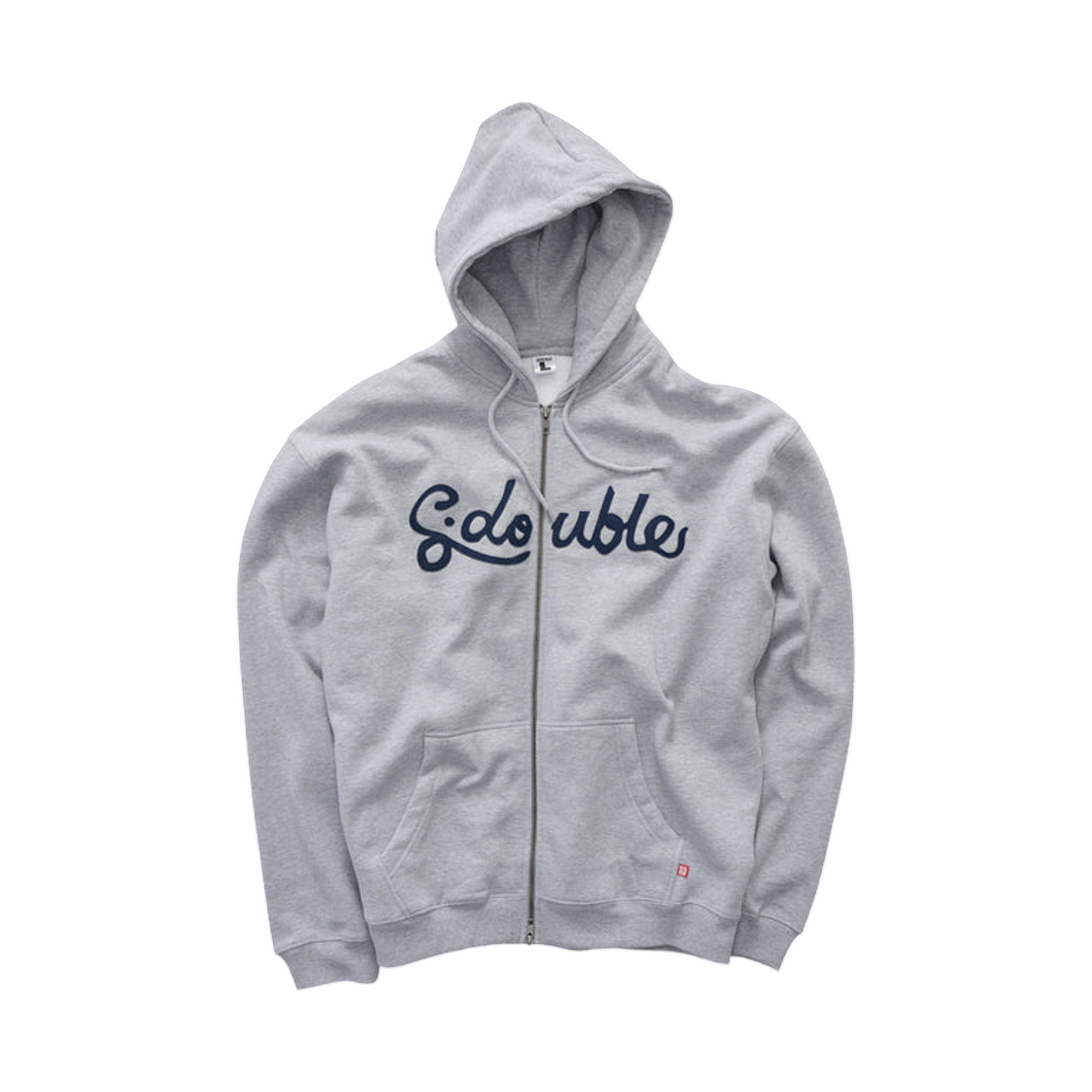 에스더블 커시브 집 후드 그레이 헤더(S/Double Cursive Zip Hoodie Grey Heather)