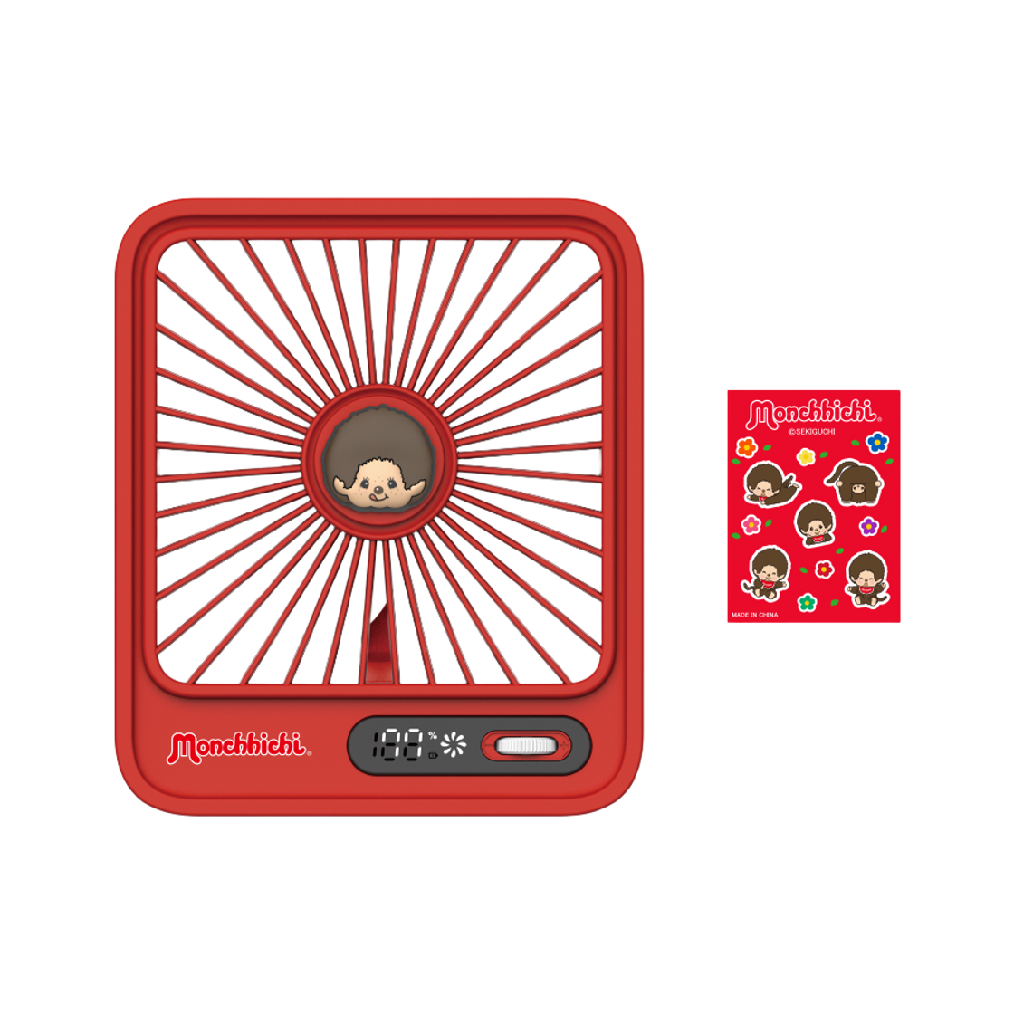 로이체 몬치치 충전식 100단 풍속조절 탁상용 데스크팬 선풍기(Royche Monchhichi Edition: 100-Level Adjustable Speed Rechargeable Desk Fan)
