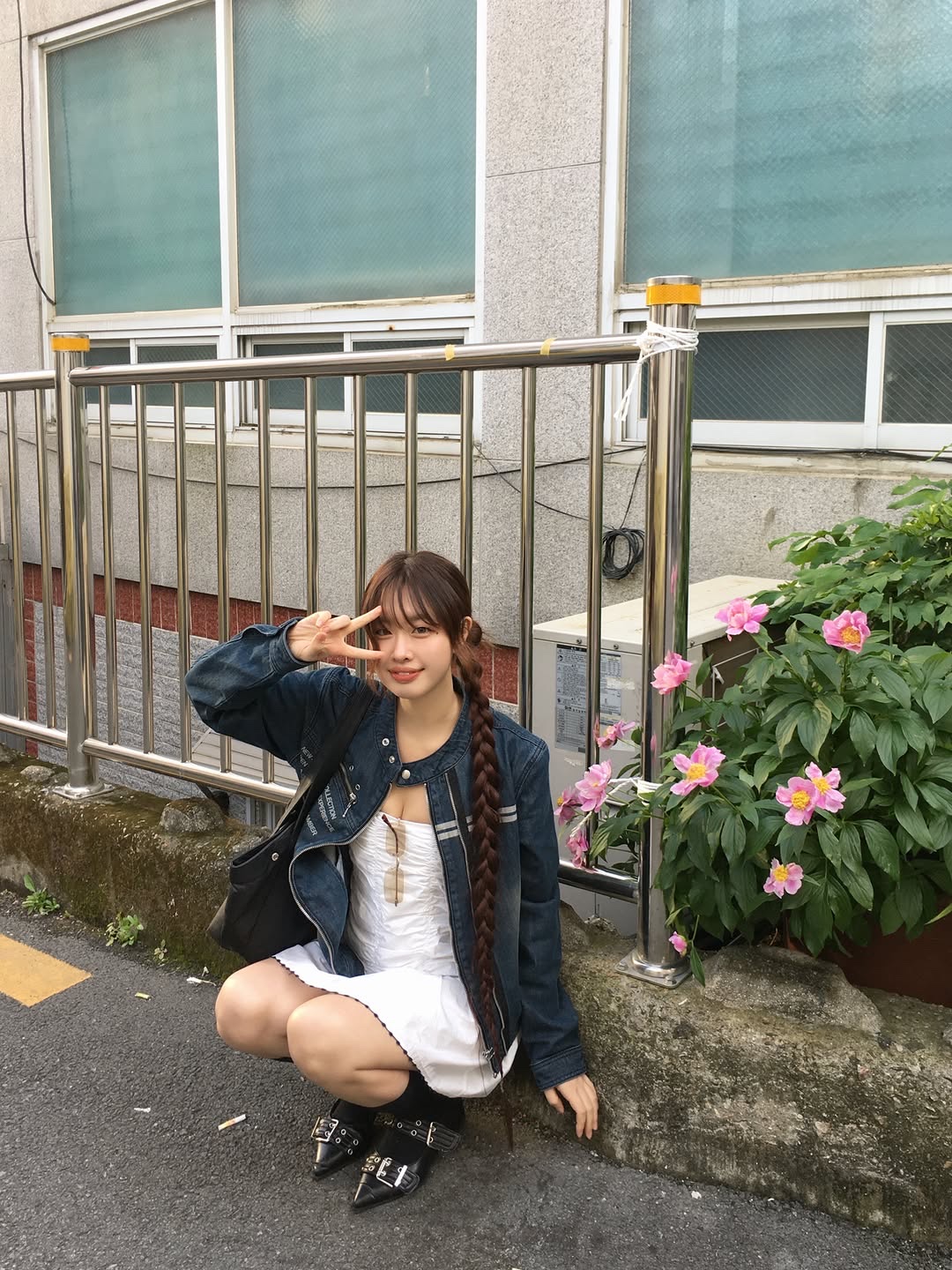 SPORT CHAMBER SC Denim Biker Jacket INDIGO 착용 스타일 - 4