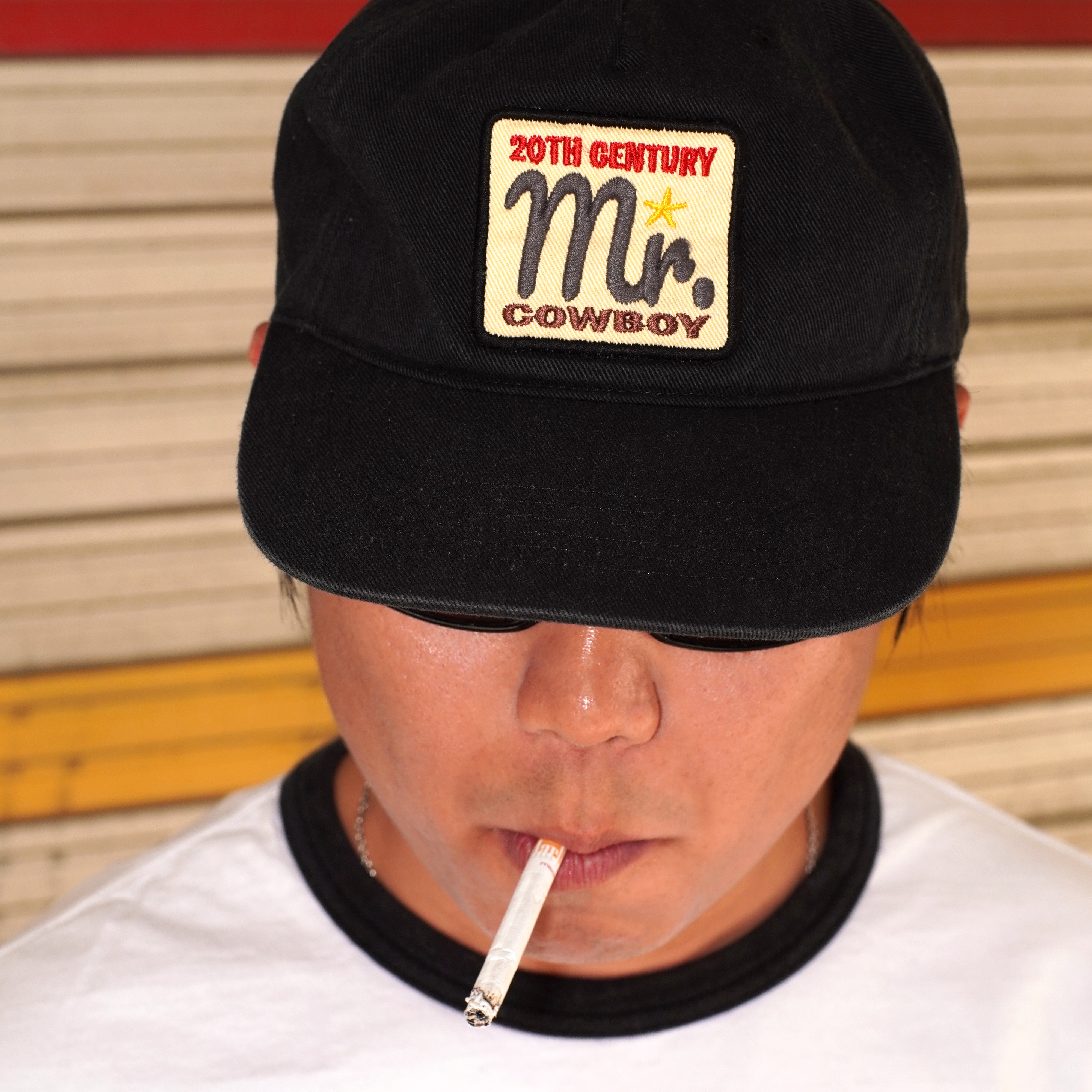 HEY! MR.TRUCKER New Cowboy 5panel Cap Vintage Black 착용 스타일 - 3