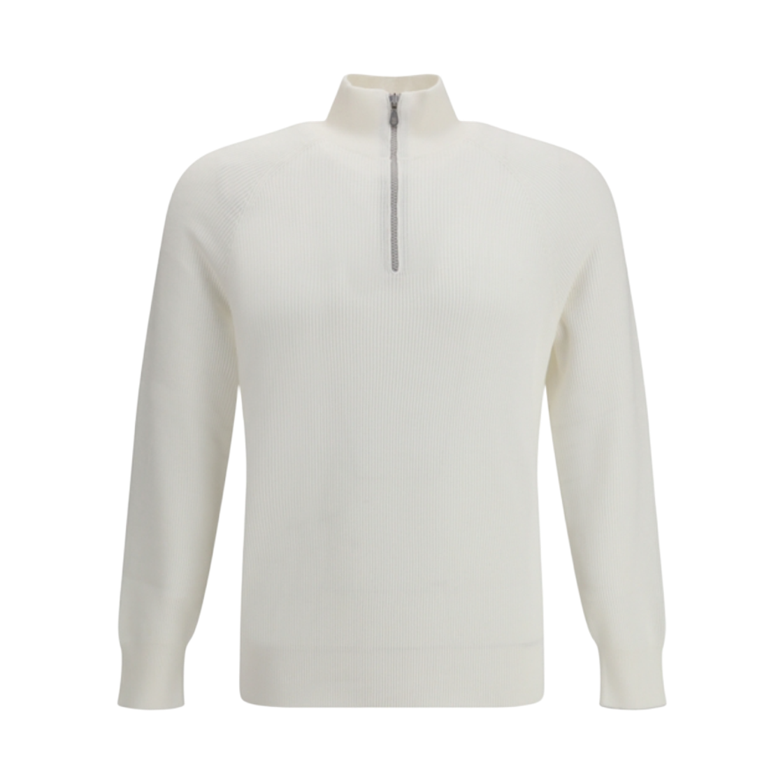 브루넬로 쿠치넬리 코튼 잉글리시 립 하프 집 니트 파나마(Brunello Cucinelli Cotton English Rib Half Zip Knit Panama) - 1