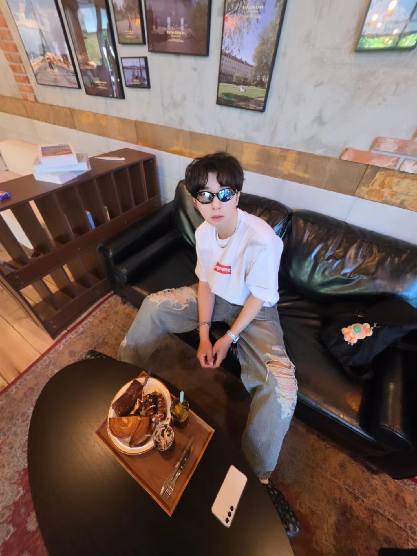 Supreme x MM6 Maison Margiela Box Logo T-Shirt White - 24SS, Diesel Dx1446 Red Enamel Stainless Steel Chain Necklace Silver 착용 스타일 - 5