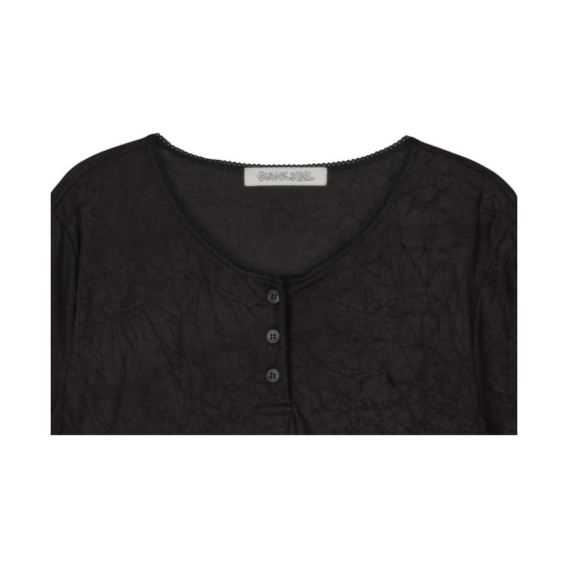 구월십일 레이스 펌프 캡 반팔 티셔츠 블랙(GUWOLSIBIL Lace Pump Cap Sleeve Top Black) - 3