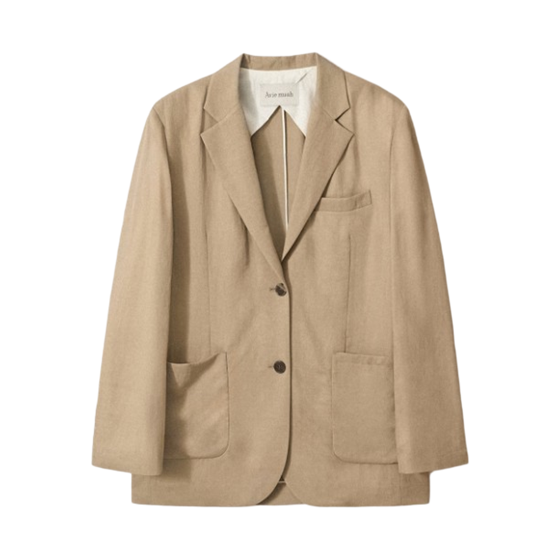 (W) 아비에무아 내츄럴 리넨 오버사이즈 자켓 카멜((W) Aviemuah Natural Linen Oversized Jacket Camel)
